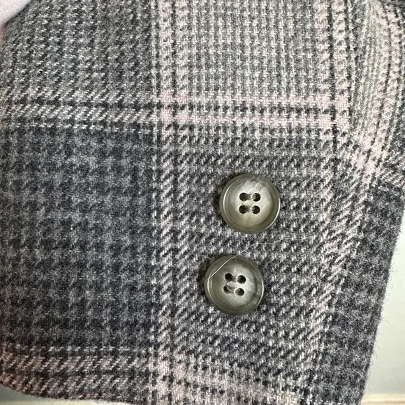 Pendleton Women's Blazer in Pink and Gray Plaid Size 6 Petite Vintage - Picture 7 of 12